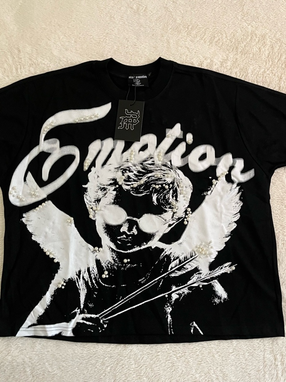 Emotional Angel Graphic Tee - Black & White